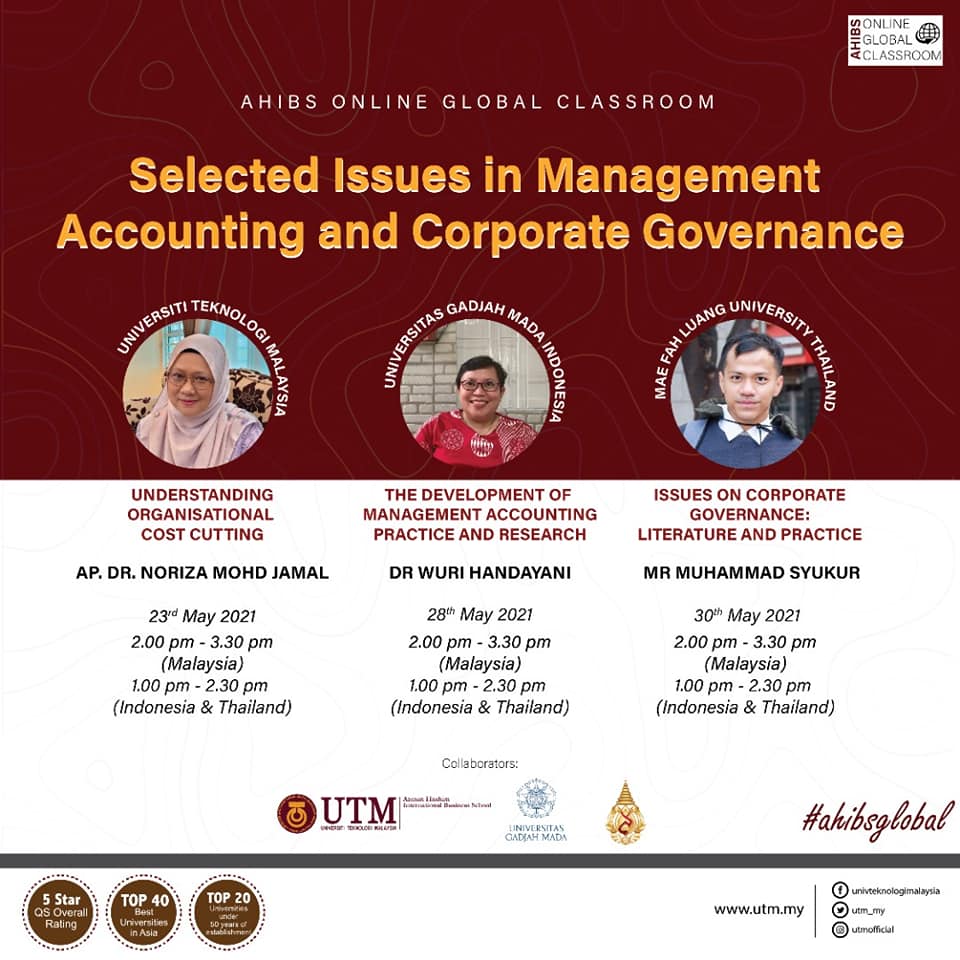 อาจารย์สำนักวิชาการจัดการ มฟล. ร่วมบรรยายออนไลน์ของ the AHIBS Online Global Classroom ในหัวข้อ ‘Selected Issues in Management Accounting and Corporate Governance’